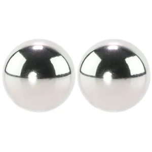 Metallic Weighted Steel Orgasm Balls in Silver